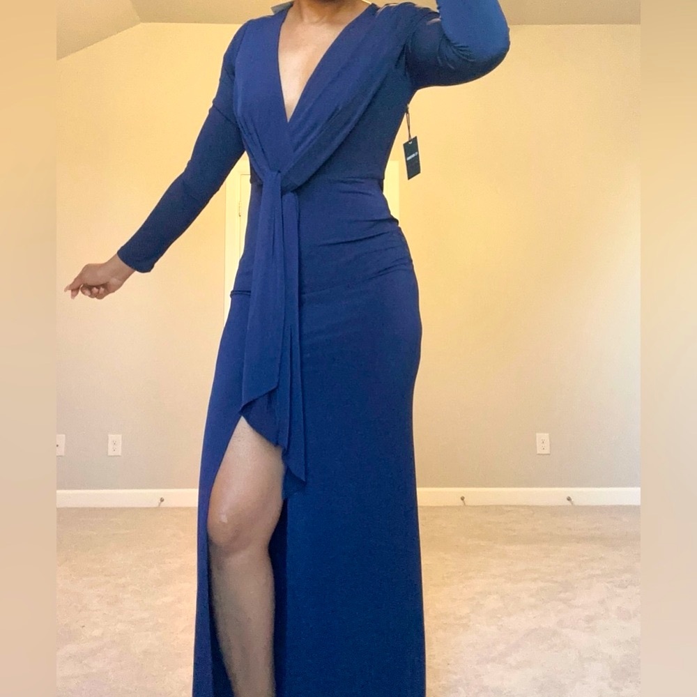 Navy Blue Maxi Dress with slit